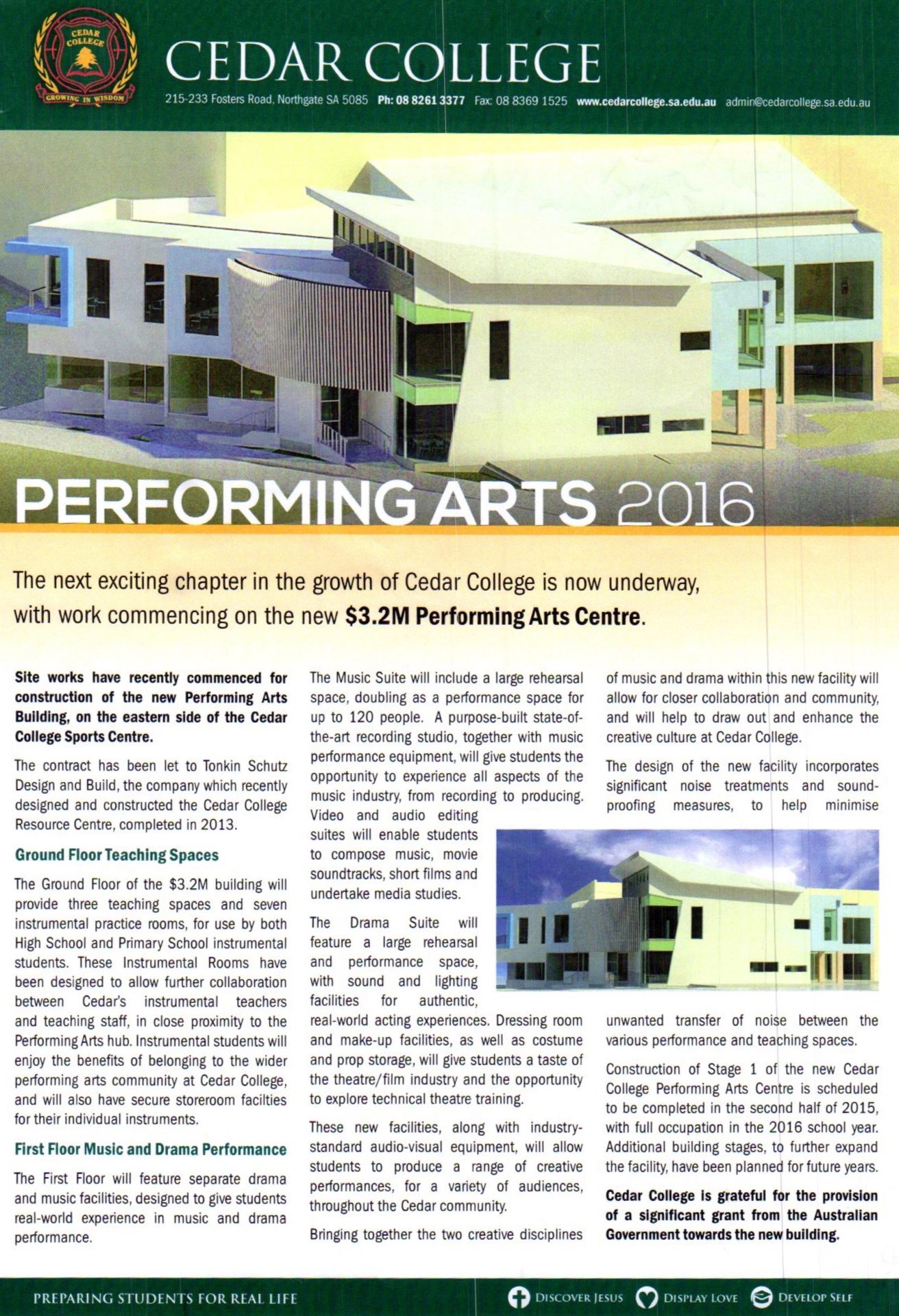 cedar goes ahead with a huge building program, but I received no financial help from the school due to the fallen tree