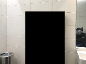 the inside wall of the accessible restrooms, and I have added a door