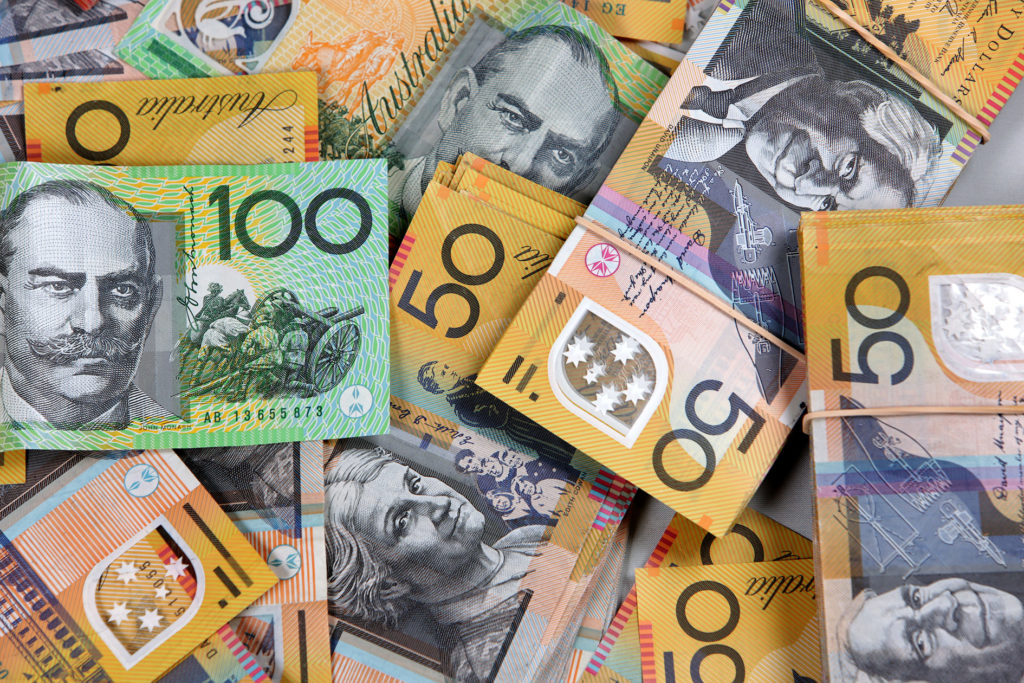 tithing then and now - shows banknotes from Australia including 50 and 100 notes