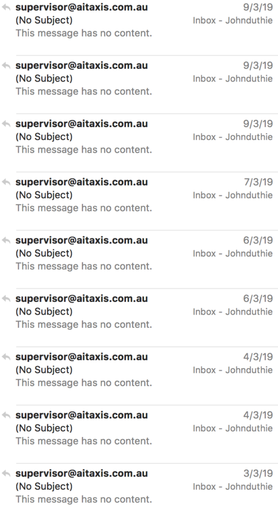 a collection of the stupid emails with no subject and no content that supervisors at AIT were sending me