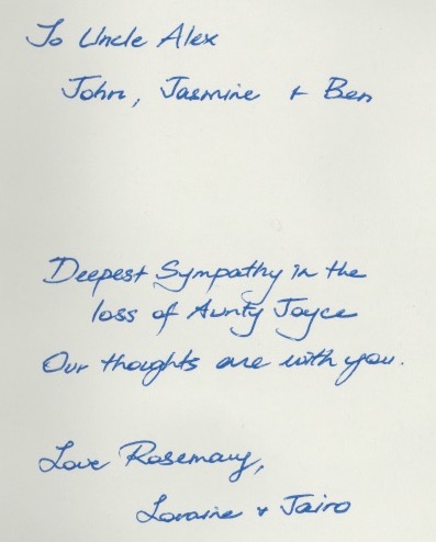 condolences from Rosemary