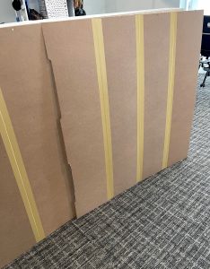 the 2nd backing is placed in place - Building furniture from a wheelchair