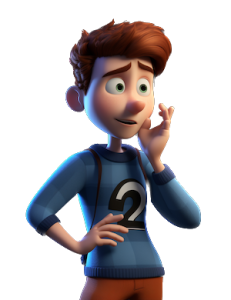 a red haired man in a blue top is asking a question 